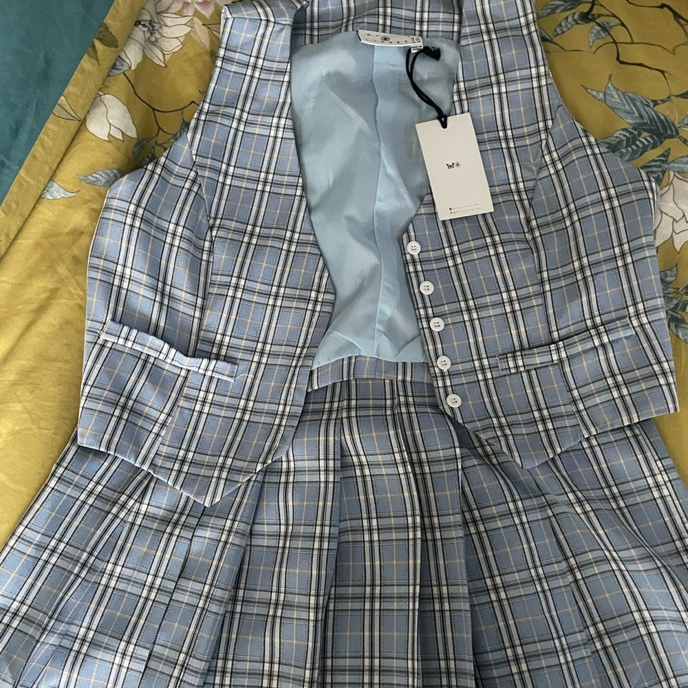 ASOS Blue Plaid Mini Skirt
